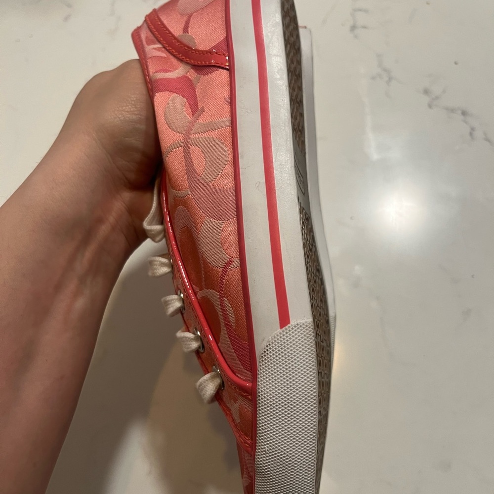 New COACH LACE UP CANVAS SHOES SIZE 6.5 MEDUIM - Picture 6 of 7